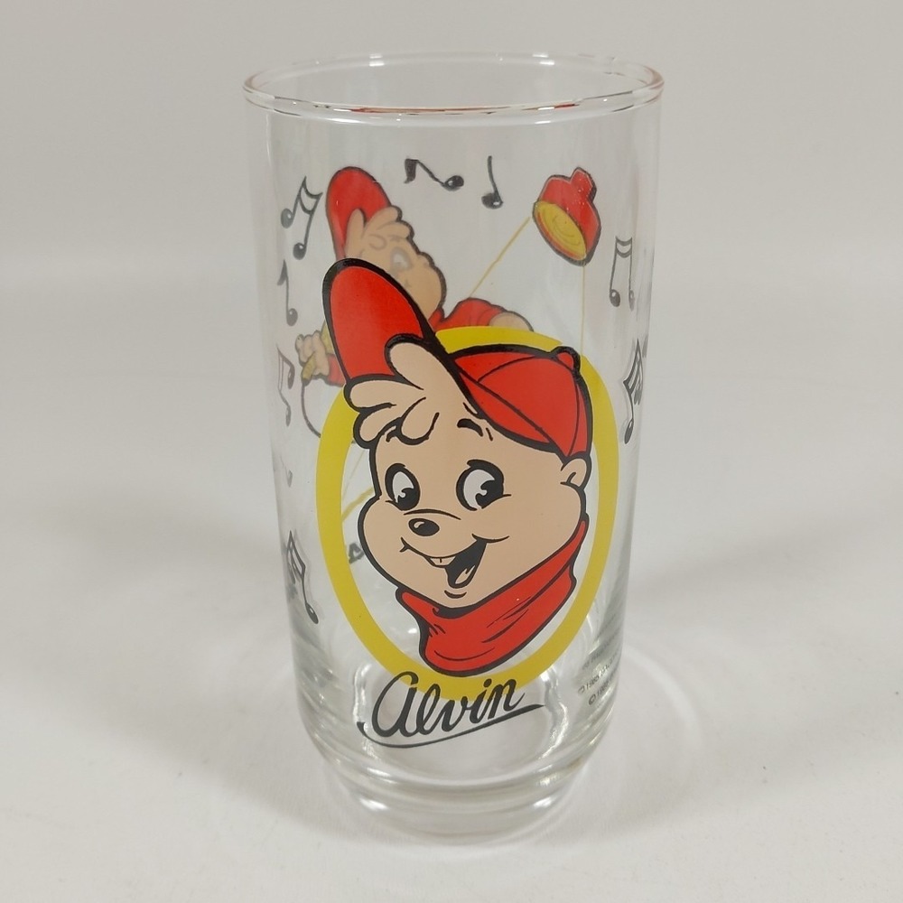 1985 Bagdasarian Productions THE CHIPMUNKS- Alvin Collectors Glass